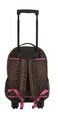 Rockland Double Handle Rolling Backpack PINKLEOPARD 17Inch