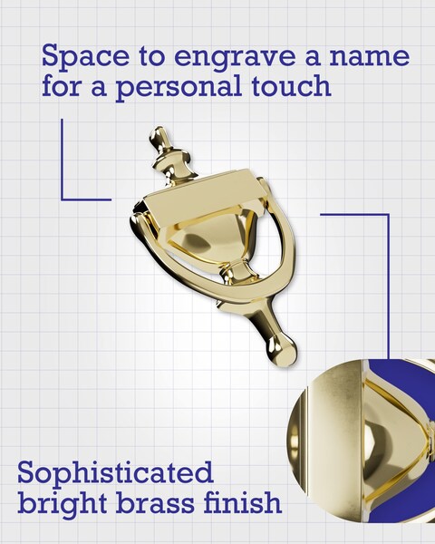 Hardware Essentials 852393 Bright Brass Door Knocker 7Inch