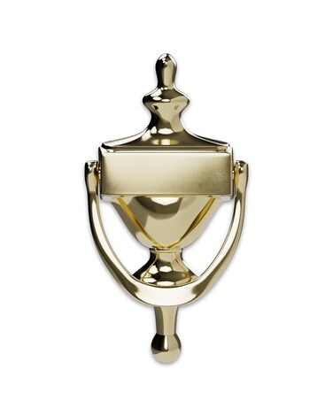 Hardware Essentials 852393 Bright Brass Door Knocker 7Inch