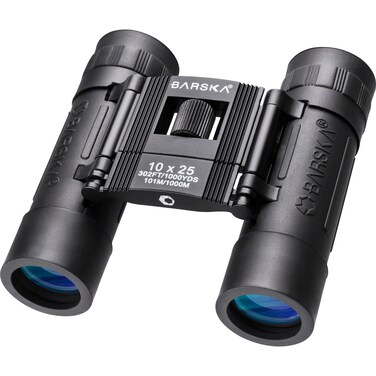 BARSKA Lucid View 10x25 Compact Binoculars Blue Lens