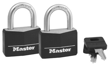 Master Lock Covered Padlocks with Key Outdoor Locks 2 Pack 141T Black