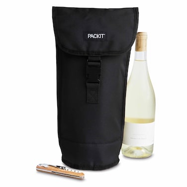 PackIt Freezable Wine Black Bag Large