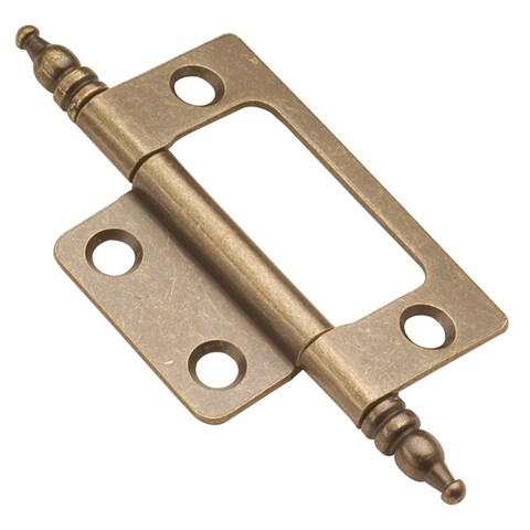 Full Mortise Inset Antique Brass Hinge (1-Pair) Full Mortise Inset Antique Brass Hinge (1-Pair)