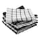 DII Basic Terry Collection Windowpane Dishcloth Set 12x12 Black 6 Piece