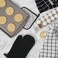 DII Basic Terry Collection Windowpane Dishcloth Set 12x12 Black 6 Piece