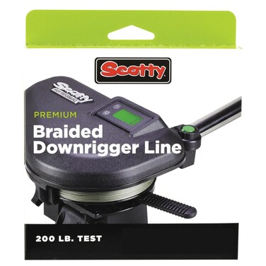 Scotty 2700K Power Braid Downrigger Line 200Pound Test 200Foot Spool w Kit  Black