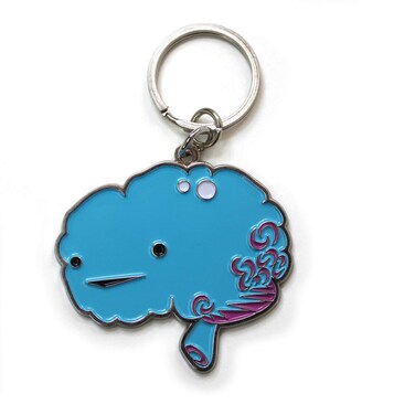 I Heart Guts Brain Keychain  All You Need is Lobe  2 Engraved Enamel Metal Keychain