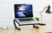 VIVO Black Fully Adjustable Curved Laptop Notebook and Monitor Riser Stand STANDV001N