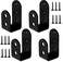 2x4 Door Barricade Bracket Heavy Duty Open Bar Security Holder Bracket Security Bar Door Stopper Fits 2x4 Boards Lumber Door Jammer and Tool Hanger for Your Home Barn Shed Garage Gate BlackSet4M2