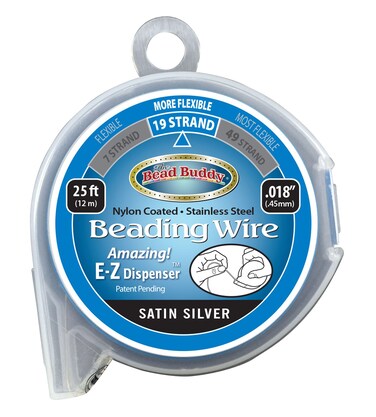 Bead Buddy 19 Strand Beading Wire Satin Silver 25ft 018