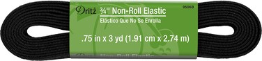 Dritz 34 3Yards Long Black NonRoll Elastic