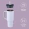 Owala Stainless Steel Triple Layer Insulated Travel Tumbler with Spill Resistant Lid Straw and Carry Handle BPA Free 40 oz Purple Bunny Hop
