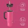 Owala Stainless Steel Triple Layer Insulated Travel Tumbler with Spill Resistant Lid Straw and Carry Handle BPA Free 40 oz Pink Watermelon Breeze
