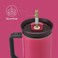 Owala Stainless Steel Triple Layer Insulated Travel Tumbler with Spill Resistant Lid Straw and Carry Handle BPA Free 40 oz Pink Watermelon Breeze