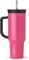 Owala Stainless Steel Triple Layer Insulated Travel Tumbler with Spill Resistant Lid Straw and Carry Handle BPA Free 40 oz Pink Watermelon Breeze