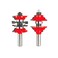 Freud 99268 178 dia Entry  Interior Door Router Bit System with 12 shank ogee profile