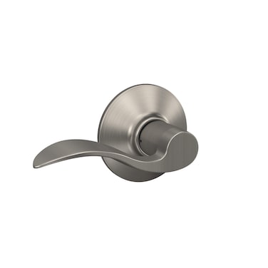 Schlage F10 V ACC 619 Accent Door Lever Hall  Closet Passage Lock Pack of 1 Satin Nickel