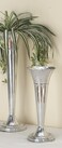 The Novogratz Aluminum Metal Decorative Vase Flute Shaped Centerpiece Vase Flower Vase for Home Decoration 6 x 6 x 15 Silver