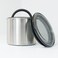 Planetary Design Airscape Stainless Steel Coffee Canister  Food Storage Container  Patented Airtight Lid  Push Out Excess Air Preserve Food Freshness Small Brushed Steel