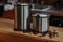 Planetary Design Airscape Stainless Steel Coffee Canister  Food Storage Container  Patented Airtight Lid  Push Out Excess Air Preserve Food Freshness Small Brushed Steel