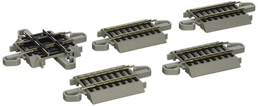 Bachmann Trains  SnapFit EZ TRACK 90 DEGREE CROSSING 1card  NICKEL SILVER Rail With Gray Roadbed  HO Scale