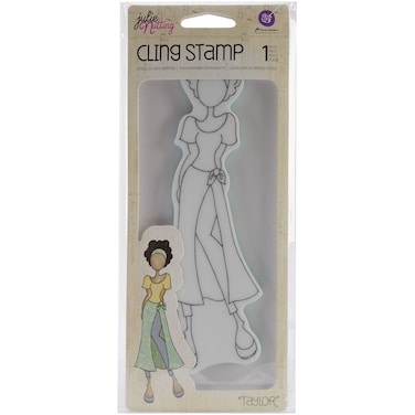 Prima Marketing 415361 Mixed Media Doll Cling Rubber Stamps Taylor with Wrap Skirt