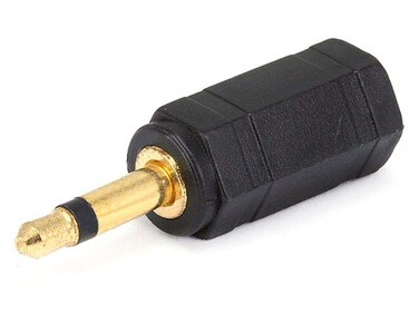 Monoprice 35mm TS Mono Plug to 35mm TRS Stereo Jack Adapter  Gold Plated Black