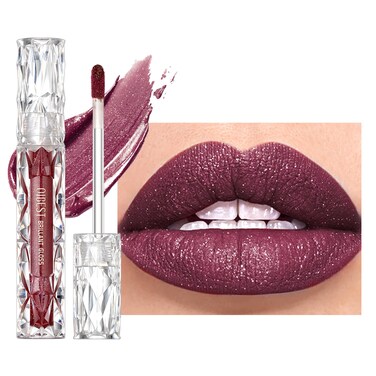 Easilydays Glitter Liquid Lip Gloss Diamond Shimmer Lipstick Metallic Matte Lipstick High Pigment Waterproof Long Lasting Lip Glaze Sparkling Glossy Liquid Lipstick Lip Gloss for Women 09