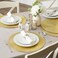 DII Woven Placemats Collection Metallic Round Placemat Set 15 Gold 6 Piece
