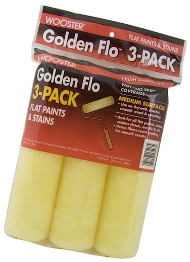 Wooster Brush RR7269 Golden Flo Roller Cover 3Pack 38 Inch Nap 9 Inch