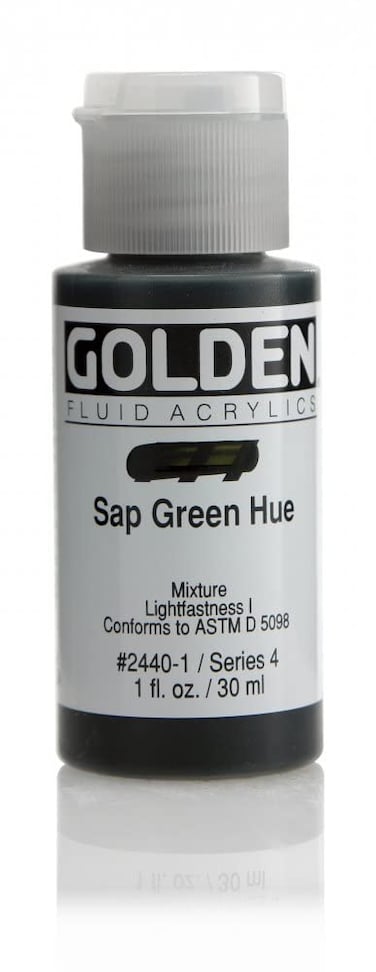 Golden Fluid Acrylic Paint 1 OunceHistorical Sap Green Hue