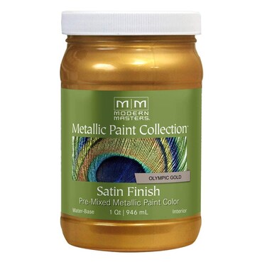 qt Modern Masters ME659 Olympic Gold Metallic Paint Collection Satin WaterBased Decorative Metallic Paint