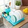 SpaceSaving 3Piece Dish Drainer Rack Set Efficient Kitchen Organizer for Quick Drying and Storage  Includes Cutlery Holder and Drainboard  Maximize Countertop Space Turquoise Blue
