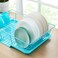 SpaceSaving 3Piece Dish Drainer Rack Set Efficient Kitchen Organizer for Quick Drying and Storage  Includes Cutlery Holder and Drainboard  Maximize Countertop Space Turquoise Blue