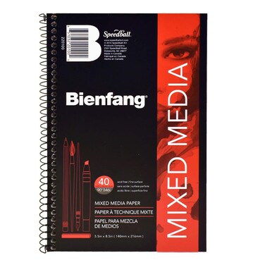 Bienfang Mixed Media Pad 55x85 Inches 40Sheets Artist Paper SpiralBound Sketchbook 90lb146gsm