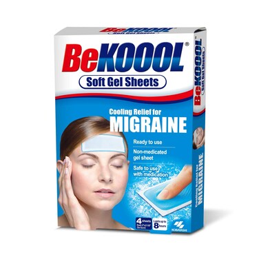 BeKOOOL Migraine Gel Sheets  4 Count
