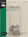 Dritz 722065 Safety Pins Nickel Plated Brass Size 00 15Count