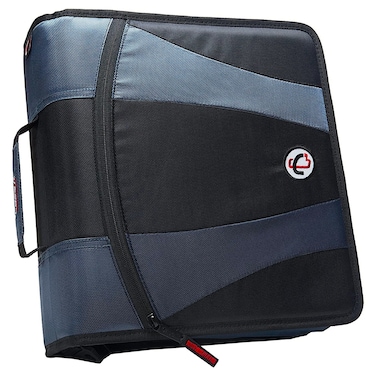 Caseit The Dual 20 Zipper Binder  Two 2 Inch DRings  5 Subject File Folder  Multiple Pockets  800 Sheet Capacity  Comes with Shoulder Strap  Black Dual301
