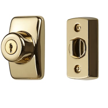 Ideal Security Keyed Deadbolt for Storm and Screen Doors Bright Brass 2Piece Set