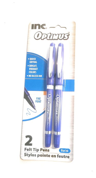 Inc Optimus Fine Point Pen Smooth Bold Writing Black Ink 2 pack