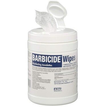 Barbicide Wipes White 160 Count