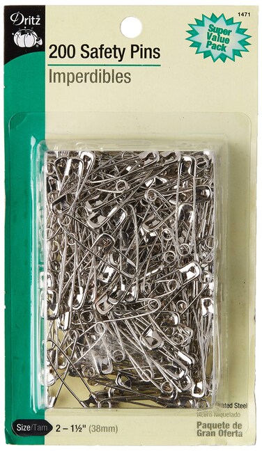 Dritz 112 200 Count NickelPlated Steel Safety Pins Size 2