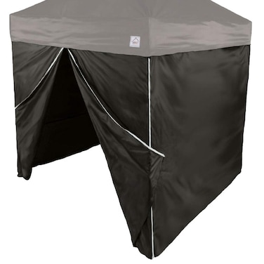 Impact Canopy 10Foot Canopy Tent Wall Set 1 Solid Sidewall and 1 Middle Zipper Sidewall Only Black