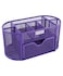 EasyPAG Desk Organizer Mesh Desktop Office Supplies Multifunctional Caddy Pen Holder Stationery with DrawerPurple