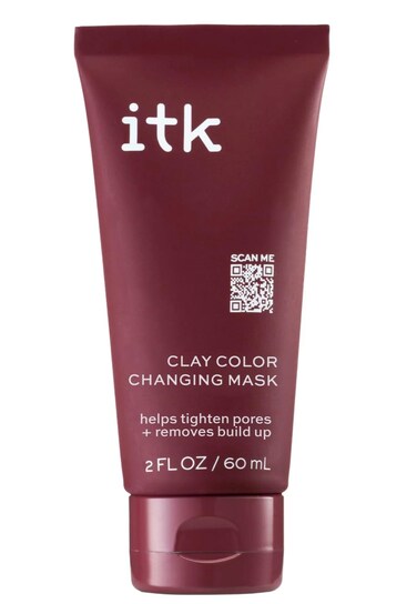 ITK Clay Color Changing Mask with Kaolin Clay  Deep Pore Cleanser  Pore Minimizer  Removes Build Up  Absorbs Excess Oils  Tightens Skin  Even Skin Tone  Hydrates  Moisturizes Skin 2 Fl Oz