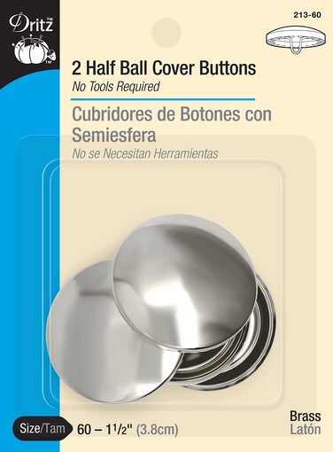 Dritz 21360 Half Ball Cover Buttons Size 60  112Inch 2Sets