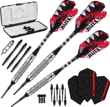 Viper Bully 80 Tungsten Soft Tip Darts with StorageTravel Case Coarse Knurling 18 Grams
