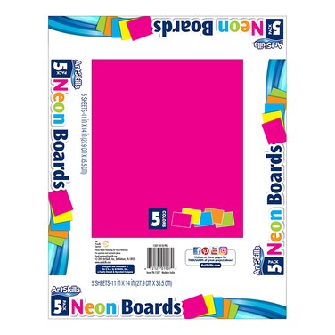 ArtSkills 11 x 14 Poster Boards School and Craft Projects 5Pack Neon Assorted 5 Pack