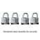 Master Lock 1803Q Fortress Outdoor Padlock with Key 4 Pack KeyedAlike Laminated Steel