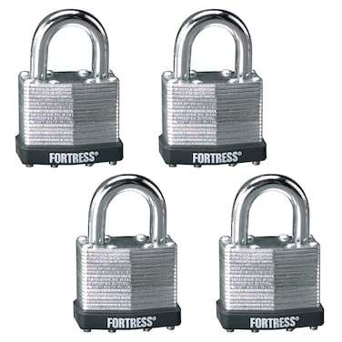 Master Lock 1803Q Fortress Outdoor Padlock with Key 4 Pack KeyedAlike Laminated Steel